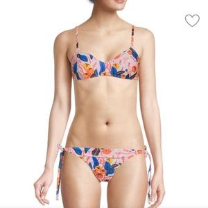 Solid and Striped high waisted floral bikini